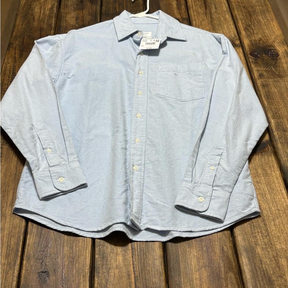American Eagle Outfitters Light Blue Casual Button Down Shirt